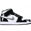 Air Jordan 1 Mid Black Metallic Silver