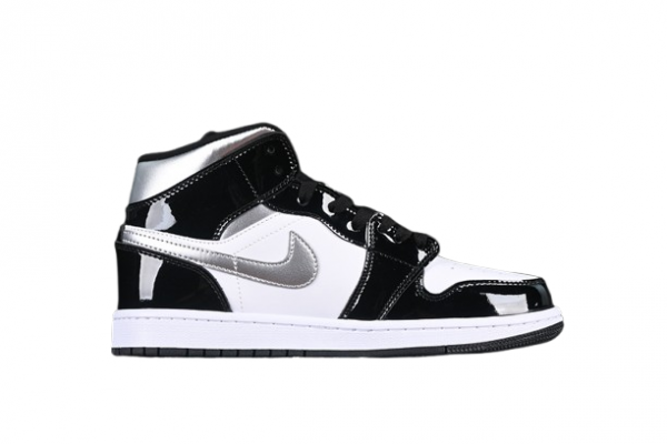 Air Jordan 1 Mid Black Metallic Silver
