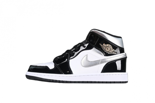 Air Jordan 1 Mid Black Metallic Silver