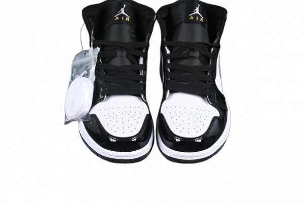 Air Jordan 1 Mid Black Metallic Silver
