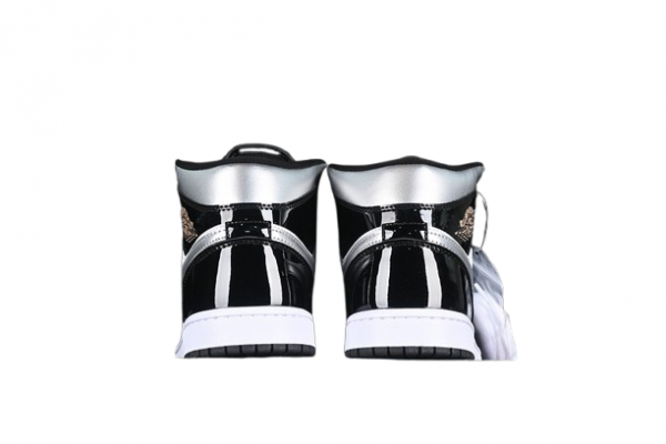 Air Jordan 1 Mid Black Metallic Silver